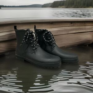 Madewell Lace-up Rain Boot True Black Size 11